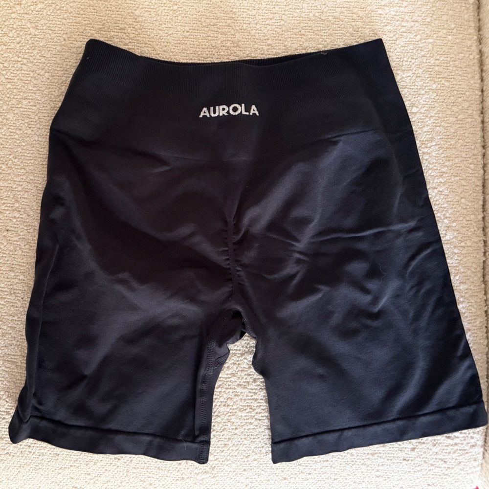 Aurola Dark Navy Blue - High-Waist Bike Shorts